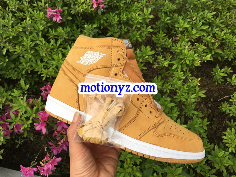 Authentic Air Jordan 1 Retro Wheat Yellow